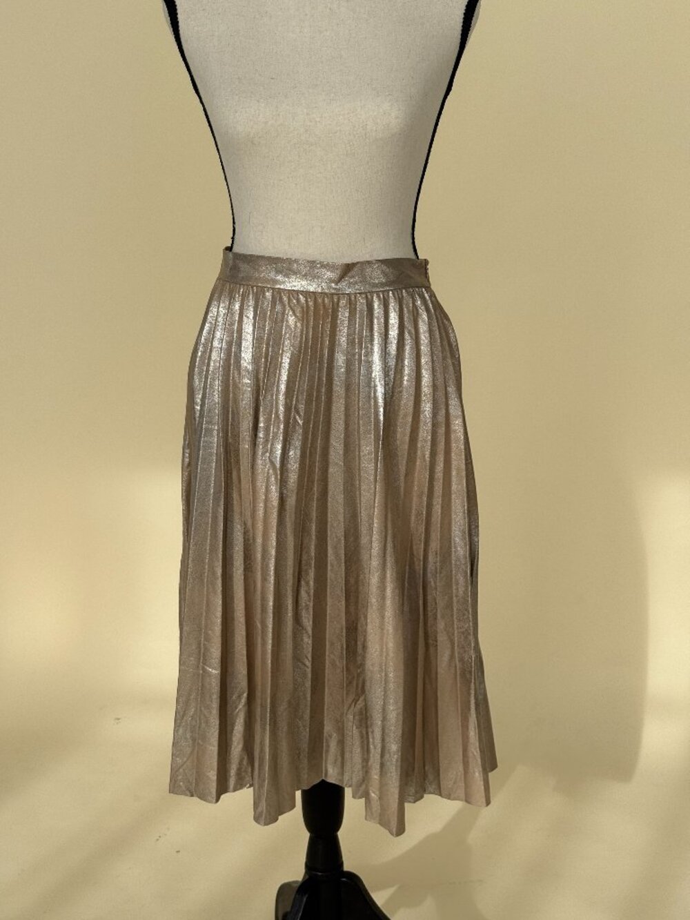Brushed Gold Pleated Skirt | Anthropologie | Maeve